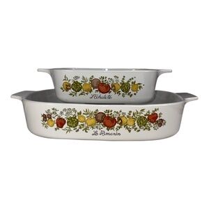 VTG Corning Ware Spice of Life A-10-B & A-1-B Casserole Dish Lot Of 2 No Lids
